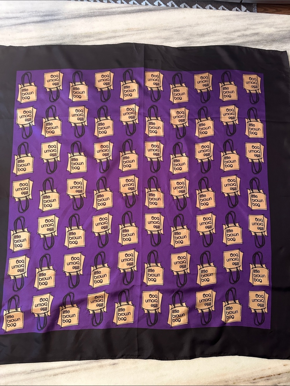 BLOOMINGDALE’S “LITTLE BROWN BAG” SILK SCARF BY ECHO